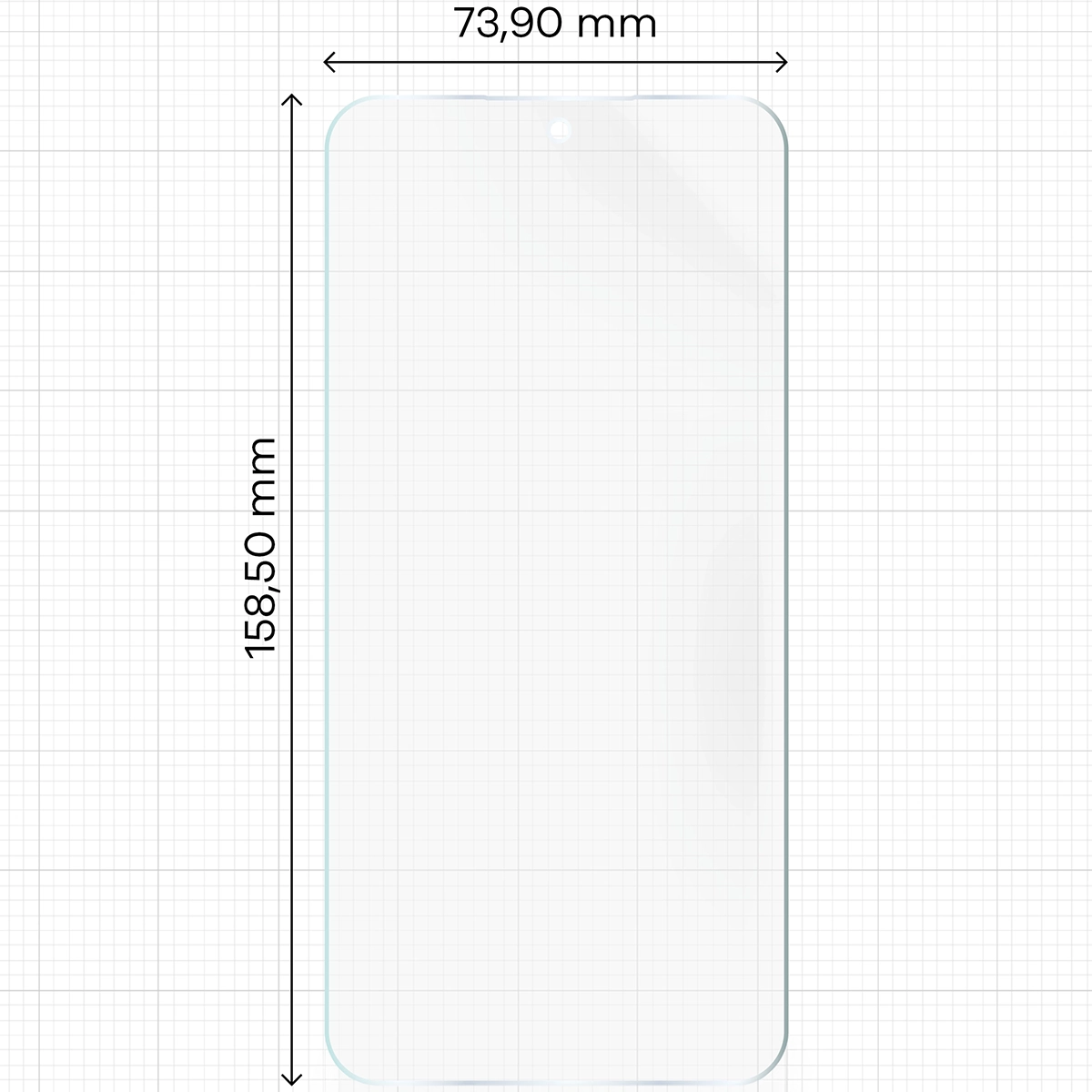 Miarka z wymiarami folii matowej Bizon Film Sun Duo do Galaxy A36 5G